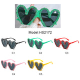 HS2172 - Heart Shape Fashion Glitter Wholesale Sunglasses