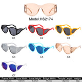 HS2174 - Square Geometric Large Chunky Fashion Wholesale Sunglasses