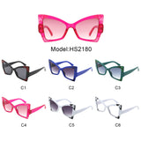 HS2180 - Oversize High Pointed Triangle Cat Eye Wholesale Sunglasses