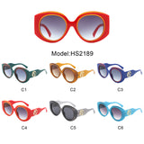 HS2189 - Oversize Luxurious Fashion Women Round Wholesale Sunglasses