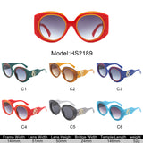 HS2189 - Oversize Luxurious Fashion Women Round Wholesale Sunglasses