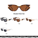 HS2192 - Sleek Vintage Inspired Luxurious Geometric Cat Eye Wholesale Sunglasses