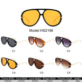HS2196 - Retro Double Bridge Bold Fashion Aviator Wholesale Sunglasses