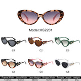 HS2201 - Vintage Cat-Eye Star-Temple Fashion Wholesale Sunglasses