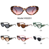 HS2201 - Vintage Cat-Eye Star-Temple Fashion Wholesale Sunglasses