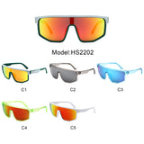 HS2202 - Sporty Retro Futuristic Visor Mirrored Square Wholesale Sunglasses