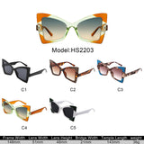 HS2203 - Geometric Cat Eye Vintage Fashion Women Wholesale Sunglasses