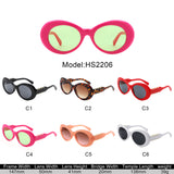 HS2206 - Oval Clout Goggles Retro Zigzag Arms Fashion Wholesale Sunglasses