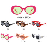HS2206 - Oval Clout Goggles Retro Zigzag Arms Fashion Wholesale Sunglasses