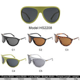 HS2208 - Retro Bold Wraparound Fashion Shield Aviator Wholesale Sunglasses