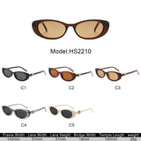 HS2210 - Slim Retro Oval Fashion Narrow Women Wholesale Sunglasses