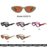 HS2215 - Chunky Retro Oval Color Tint Cat Eye Wholesale Sunglasses