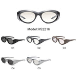 HS2216 - Bold Futuristic Oval Wrap Y2K Wholesale Sunglasses