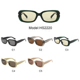 HS2220 - Chunky Retro Rectangle Geometric Fashion Wholesale Sunglasses