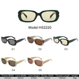 HS2220 - Chunky Retro Rectangle Geometric Fashion Wholesale Sunglasses