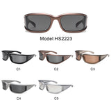 HS2223 - Oversize Retro Y2K Wrap Rectangle Wholesale Sunglasses