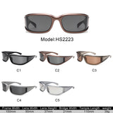 HS2223 - Oversize Retro Y2K Wrap Rectangle Wholesale Sunglasses