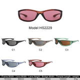HS2229 - Retro Y2K Sport Wrap Narrow Rectangle Wholesale Sunglasses