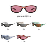 HS2229 - Retro Y2K Sport Wrap Narrow Rectangle Wholesale Sunglasses