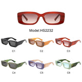 HS2232 - Chunky Retro Tinted Rectangle Wholesale Sunglasses