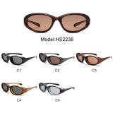 HS2236 - Retro Y2K Oval Wrap Wholesale Sunglasses
