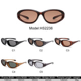 HS2236 - Retro Y2K Oval Wrap Wholesale Sunglasses