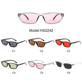 HS2242 - Slim Rectangle Color Tint Narrow Wholesale Sunglasses