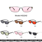 HS2242 - Slim Rectangle Color Tint Narrow Wholesale Sunglasses