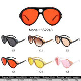 HS2243 - Oversize Retro Aviator Keyhole Color-Tint Wholesale Sunglasses