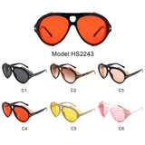 HS2243 - Oversize Retro Aviator Keyhole Color-Tint Wholesale Sunglasses