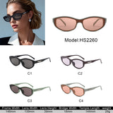 HS2260 - Slim Retro Rectangle Sunglasses