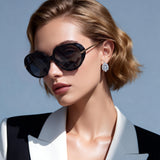 HS2265 - Oversized Round Women Fashion Sunglasses