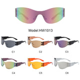 HW1013 - Futuristic Mirrored Cyberpunk Sport Reflective Shield Wholesale Sunglasses