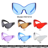 HW1014 - Futuristic Oversize Shield Wrap Around Tinted Wholesale Sunglasses