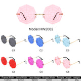 HW2062 - Geometric Round Spider Web Tinted Colored Wholesale Sunglasses