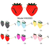 HW2063 - Summer Party Novelty Colored Wholesale Strawberry Sunglasses