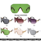 HW2065 - Rimless Oversize Retro Chunky Square Wholesale Sunglasses