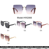 HW2066 - Rimless Fashion Square Flat Top Wholesale Sunglasses