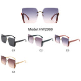HW2066 - Rimless Fashion Square Flat Top Wholesale Sunglasses