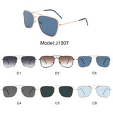 J1007 - Square Brow-Bar Geometric Fashion Wholesale Sunglasses