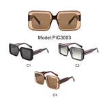 PIC3003 - Oversize Fashion Square Flat Top Polarized Women Wholesale Sunglasses