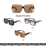 PIC3003 - Oversize Fashion Square Flat Top Polarized Women Wholesale Sunglasses