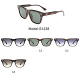 S1238 - Square Classic Horn Rimmed Tinted Flat Top Wholesale Sunglasses
