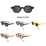 S1243 - Geometric Square Flat Top Fashion Hexagon Wholesale Sunglasses