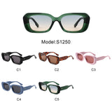 S1250 - Square Retro Thick Frame Geometic Wholesale Sunglasses