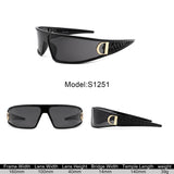 S1251 - Oversized Wraparound Futuristic Sporty Shield Wholesale Sunglasses