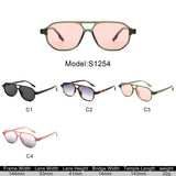 S1254 - Retro Brow-Bar Tinted Fashion Aviator Wholesale Sunglasses