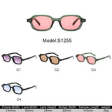 S1255 - Retro Oval Rectangle Chunky Frame Sunglasses - Iris Fashion