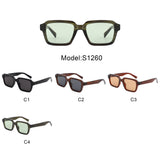 S1260 - Square Bold Retro Flat Top Wholesale Sunglasses