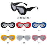 S2120-1 - Oversize Oval Retro Modern Chic Fashion Wholesale Sunglasses